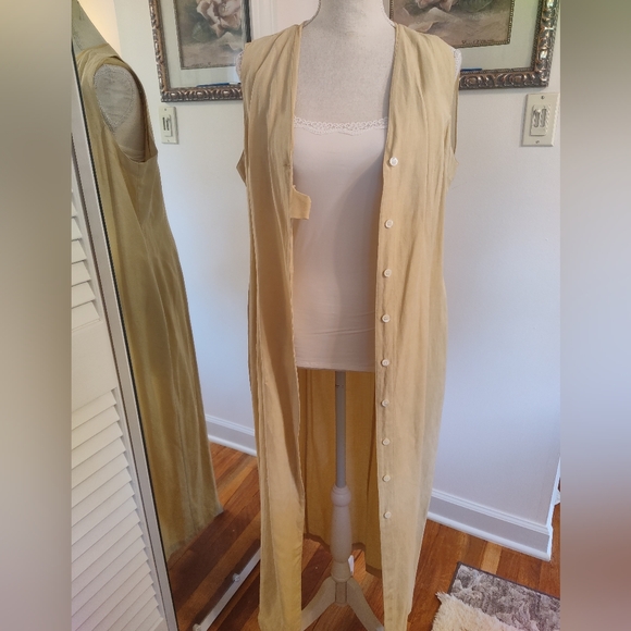Vintage nwot The Limited silk and linen long sheath dress/duster - Picture 2 of 14